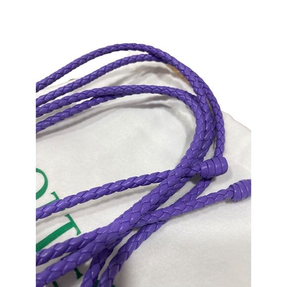Bottega Veneta Can Opener Braided Lambskin Belt Purple Italy NWT main image 4